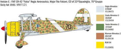 Italeri 2801S FIAT CR.42 80TH Anniversary Hawker 1:48 FiatCR.42 Battle of Britain 80thA - Maqueta de construcción de maquetas, Kit de construcción, construcción de Soporte, Manualidades, aficiones