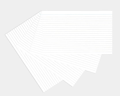 Silvine 8x5" White Record Cards - Lined with Headline, 100 Cards per Pack. Ref 585W (203 x 127mm