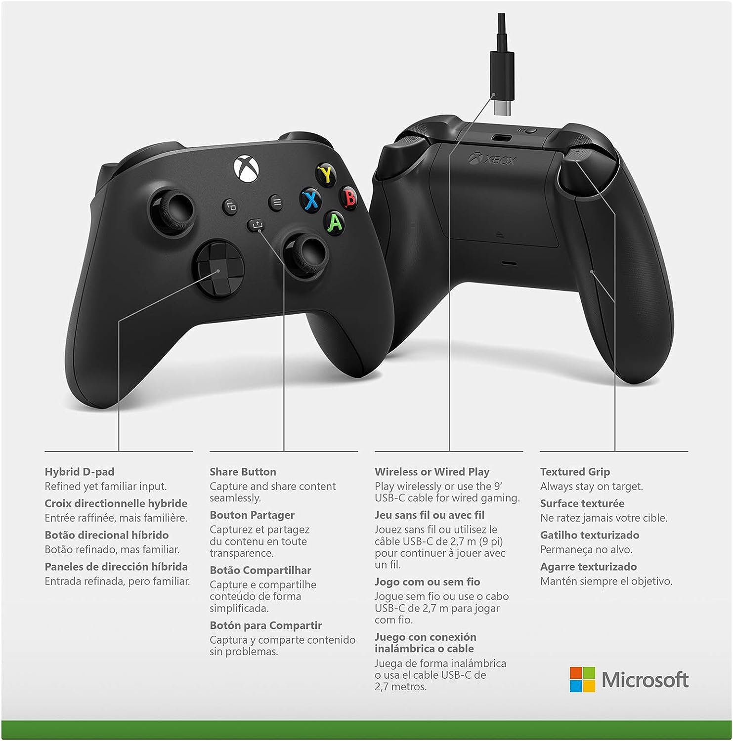 Xbox Wireless Controller + USB-C Cable (Xbox Series X/S) Single