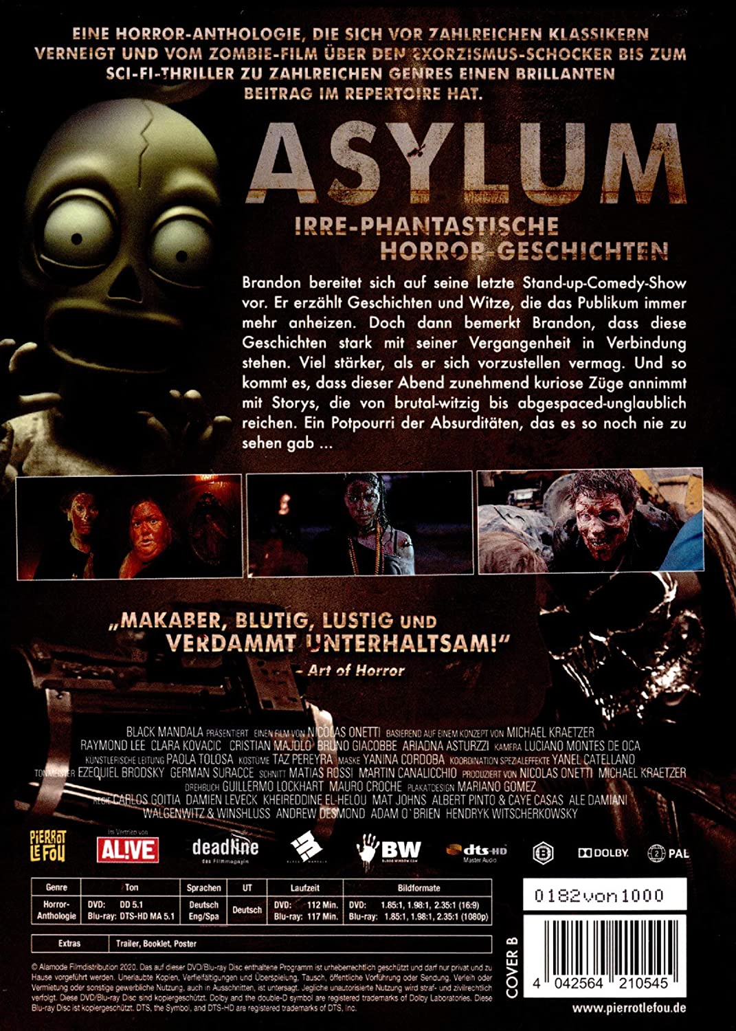 ONETTI, NICOLAS - ASYLUM - IRRE-PHANTASTISCHE HORROR-GESCHICHTEN - LIMITED EDITION MEDIABOOK