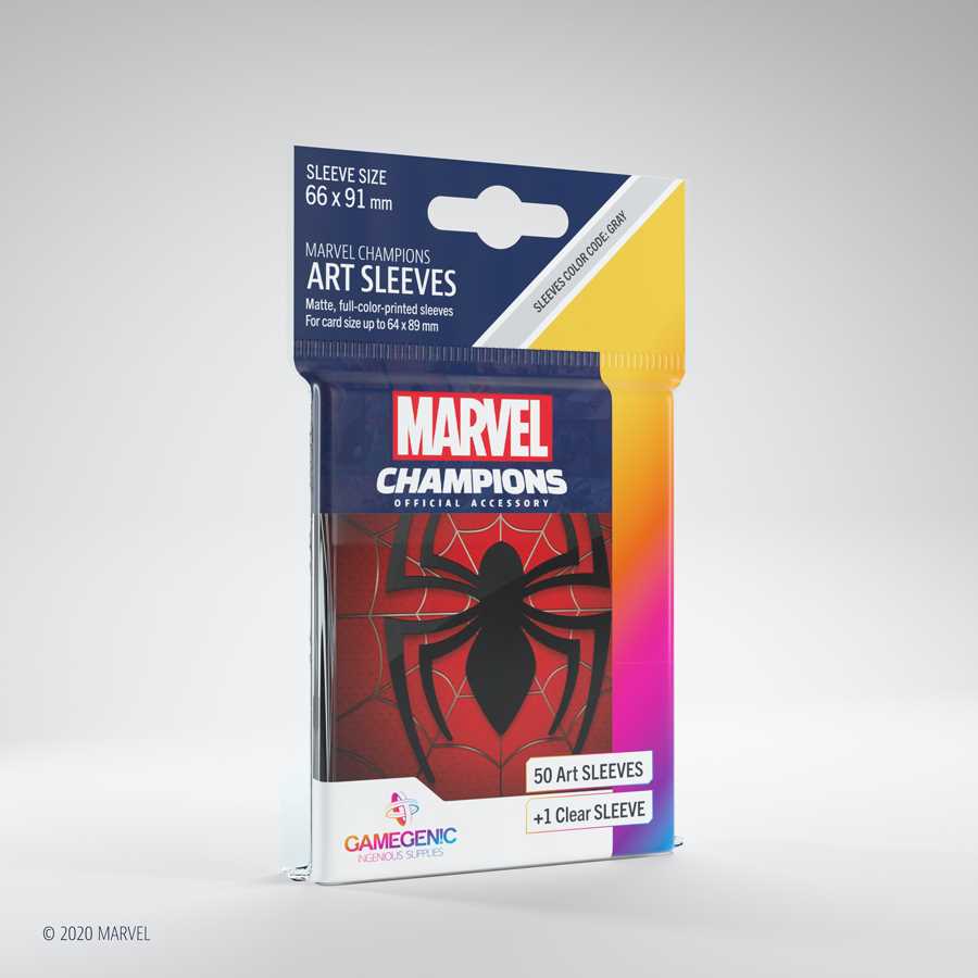 Gamegenic , Fantasy Flight Games - Marvel Champions: Official Art Sleeves: Spider Man - Card Game , 66 x 91mm