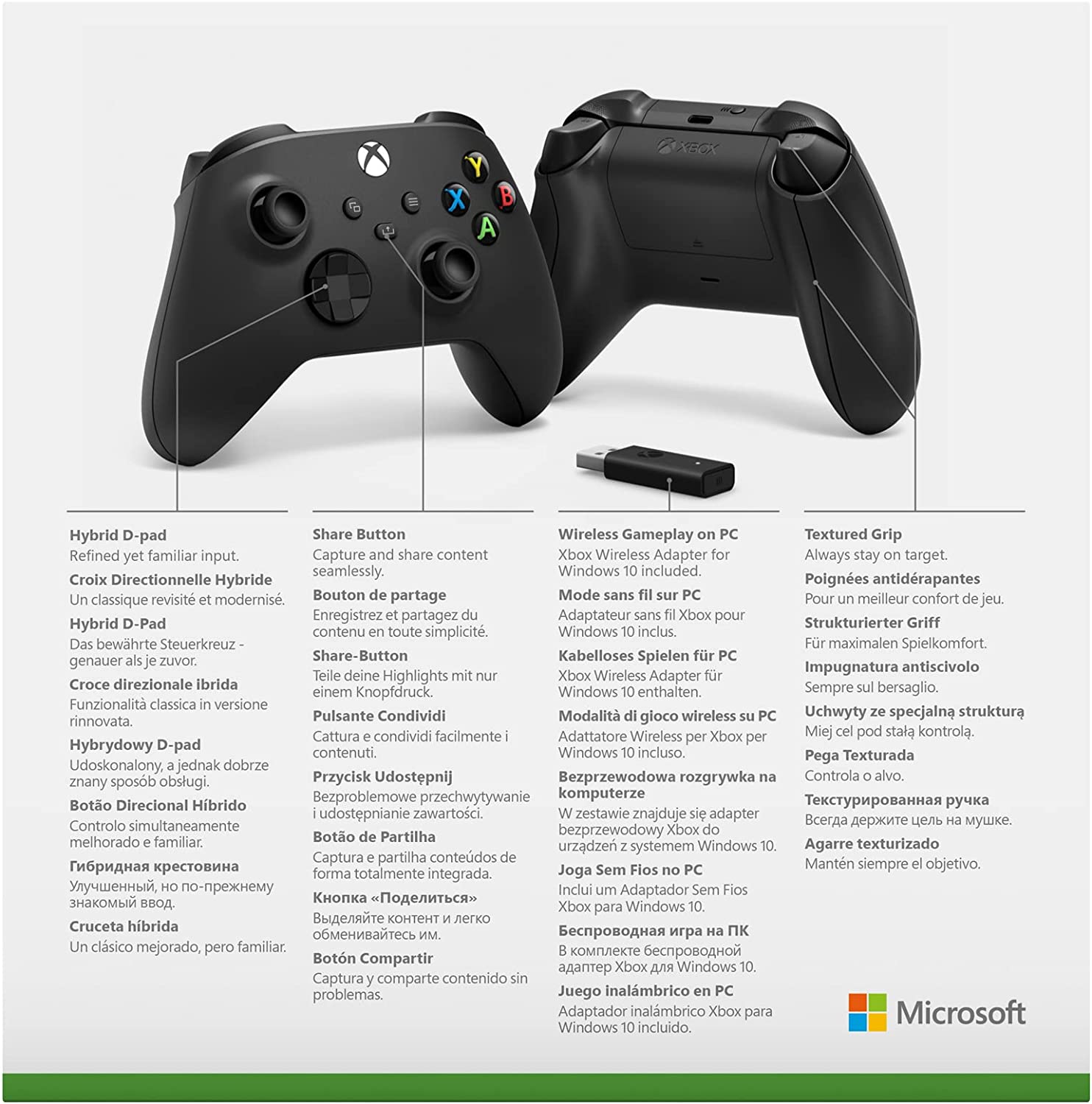 Microsoft Xbox Wireless Controller + Wireless Adapter for Windows (Xbox Series X/