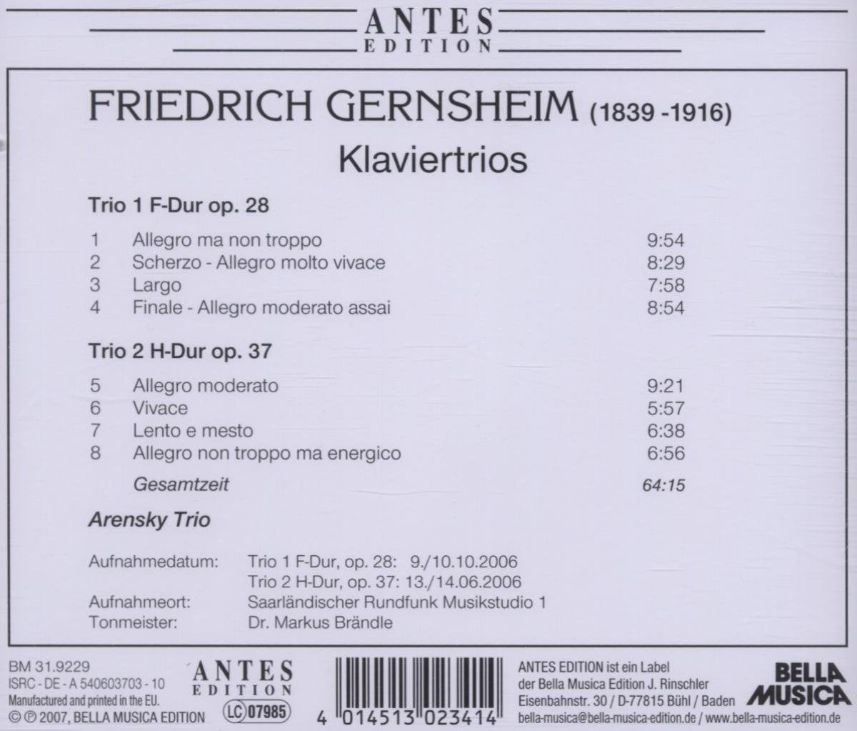 Klaviertrios Von Gernsheim