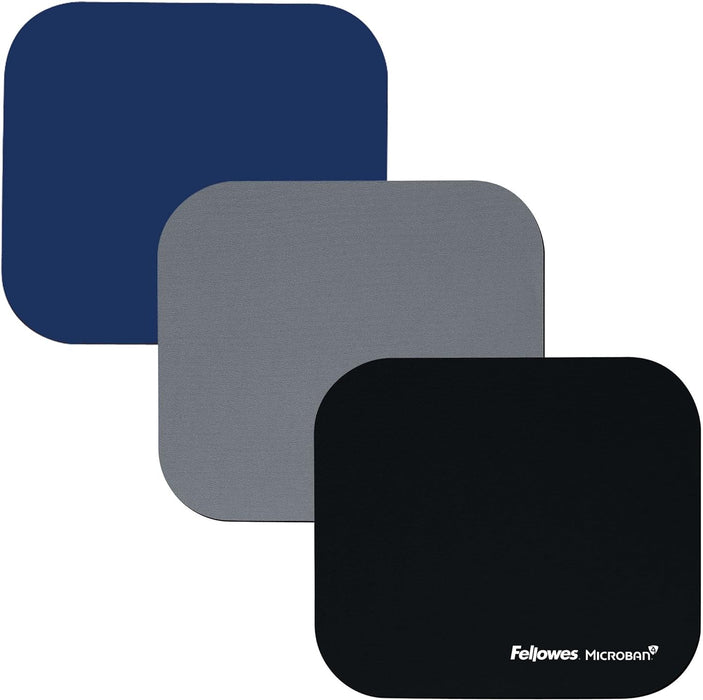 Fellowes Mouse Mat with Non-Slip Rubber Base - Mouse Pad with Antibacterial Protection - Suitable for Both Optical and Laser Mice - 199 x 232 x 2mm