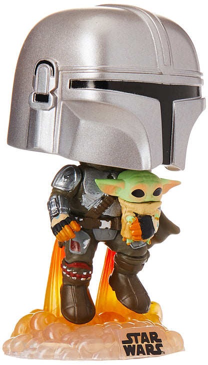 Funko POP Star Wars: The Mandalorian-Mando Flying w/Jet Pack Figura da Collezione, Multicolore, 50959 & Pop Marvel: 80th-First Appearance Spider-Man Collectible Toy, 46952, Multicolour