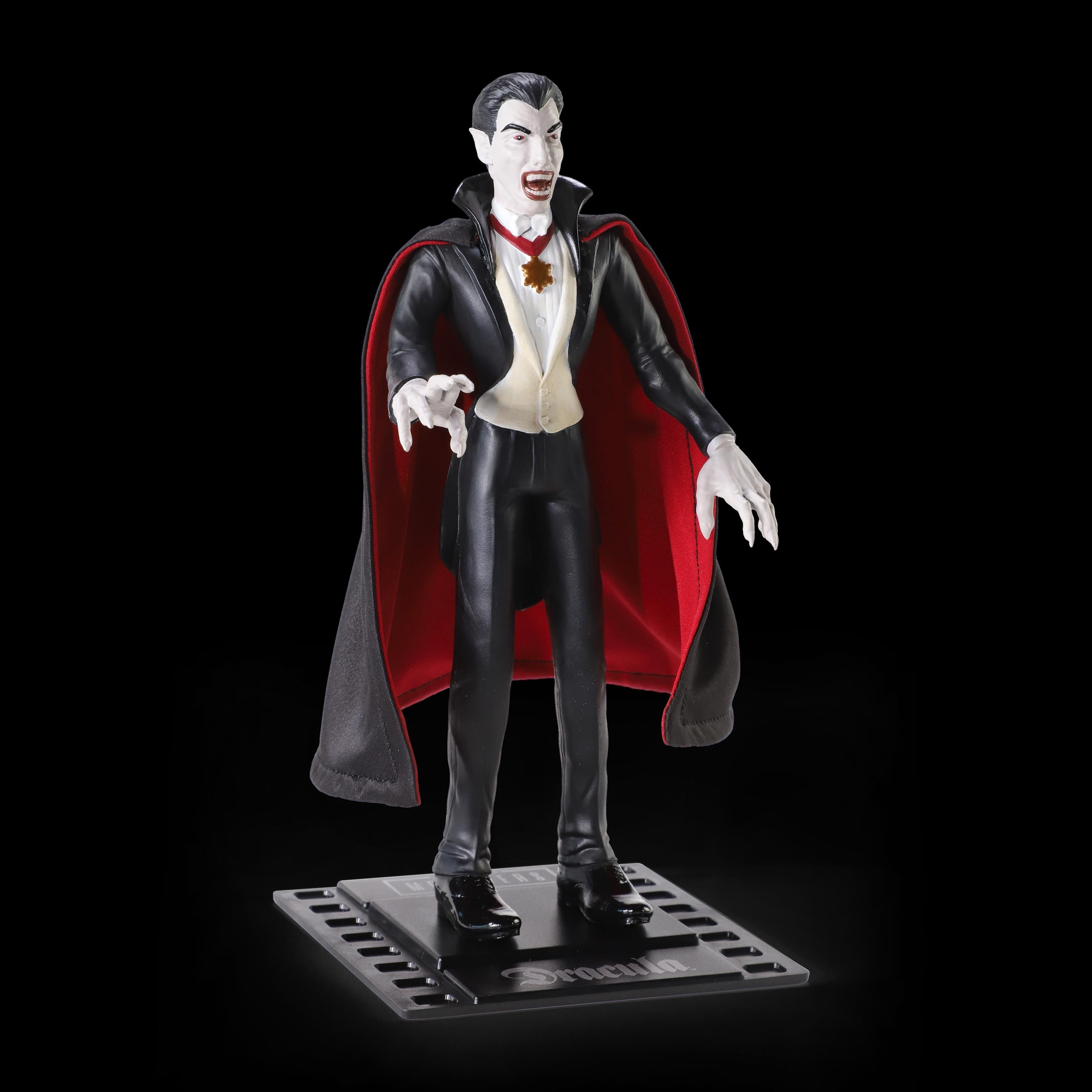 BendyFigs The Noble Collection Universal Monsters Dracula - 7.5in (19cm) Noble Toys Bendable Figure Posable Collectible Doll Figures With Stand