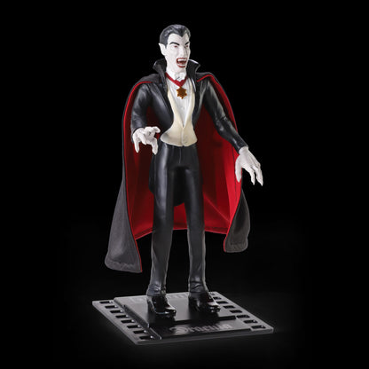 BendyFigs The Noble Collection Universal Monsters Dracula - 7.5in (19cm) Noble Toys Bendable Figure Posable Collectible Doll Figures With Stand
