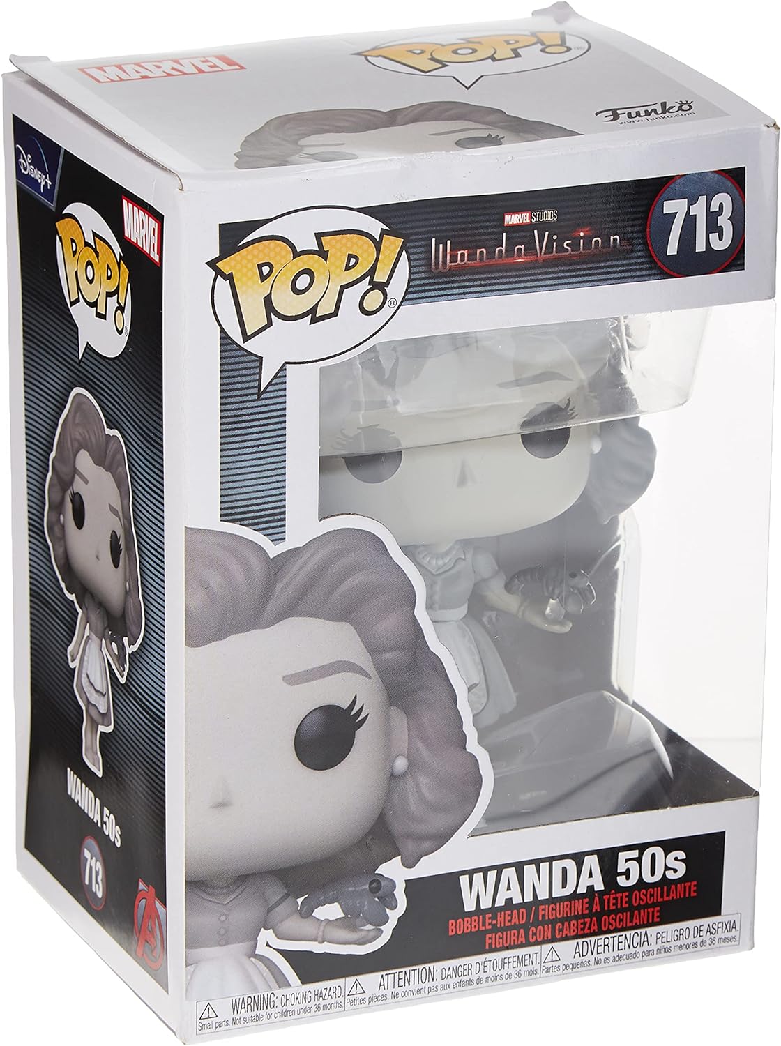 Funko POP! Marvel: WandaVision - Wanda Maximoff 50s - Black & White - Collectable Vinyl Figure - Gift Idea - Official Merchandise - Toys for Kids & Adults - TV Fans - Model Figure for Collectors Pop! Vinyl Single