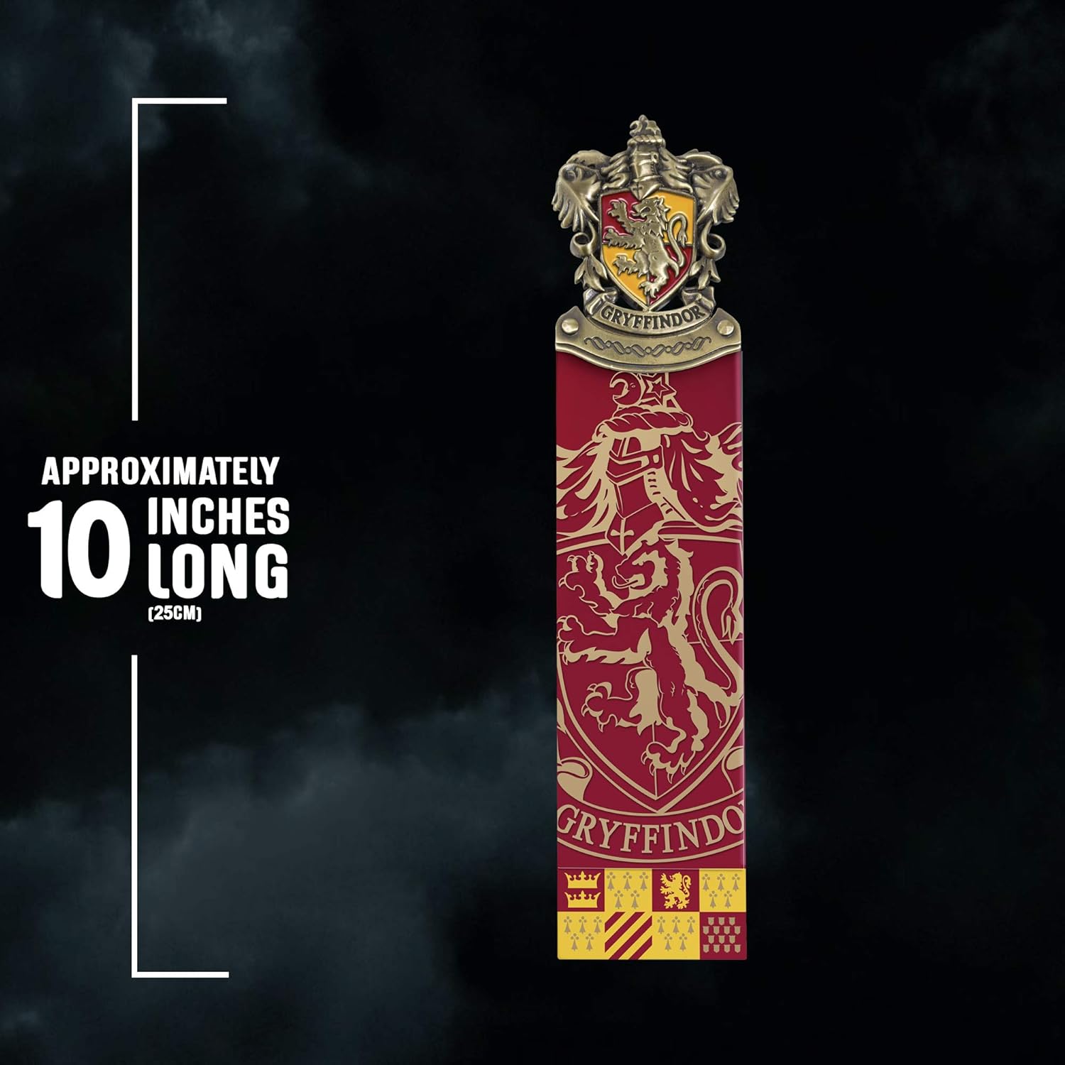 The Noble Collection Harry Potter Gryffindor Crest Bookmark - 10in (25cm) Hand-Enamelled Hogwarts Bookmark - Harry Potter Film Set Movie Props Gifts