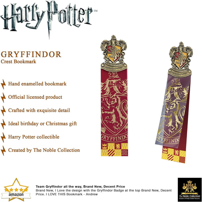 The Noble Collection Harry Potter Gryffindor Crest Bookmark - 10in (25cm) Hand-Enamelled Hogwarts Bookmark - Harry Potter Film Set Movie Props Gifts