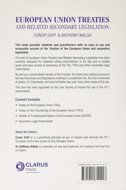 European Union Treaties and Related Secondary Legislation