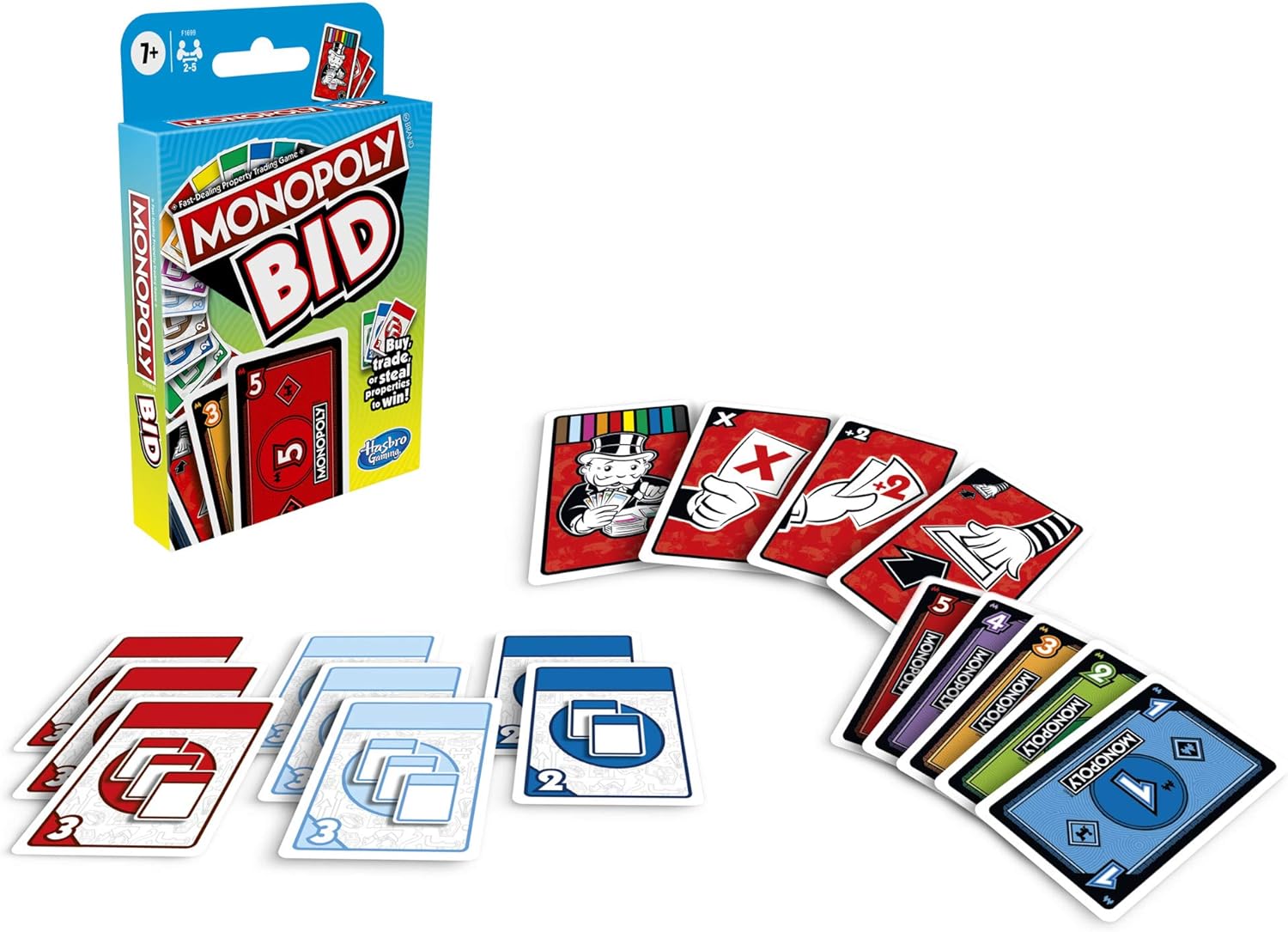 Hasbro Gaming Monopoly Bid Game,Quick-Playing Card Game for 4 Players,Game for Families and Kids Ages 7 and Up