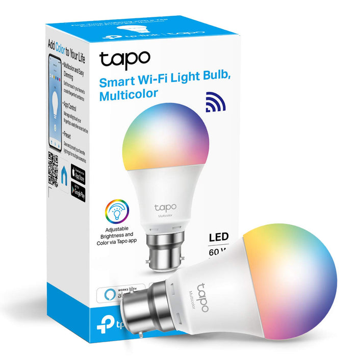 TP-Link Tapo Smart Bulb, Smart WiFi LED Light, B22, 8.7W, Works with Amazon Alexa(Echo and Echo Dot) and Google Home, Colour-Changeable, No Hub Required (Tapo L530B) , Multicolor Colour-Changeable B22