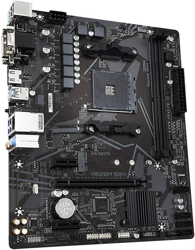 GIGABYTE A520M S2H mATX Motherboard for AMD AM4 CPUs