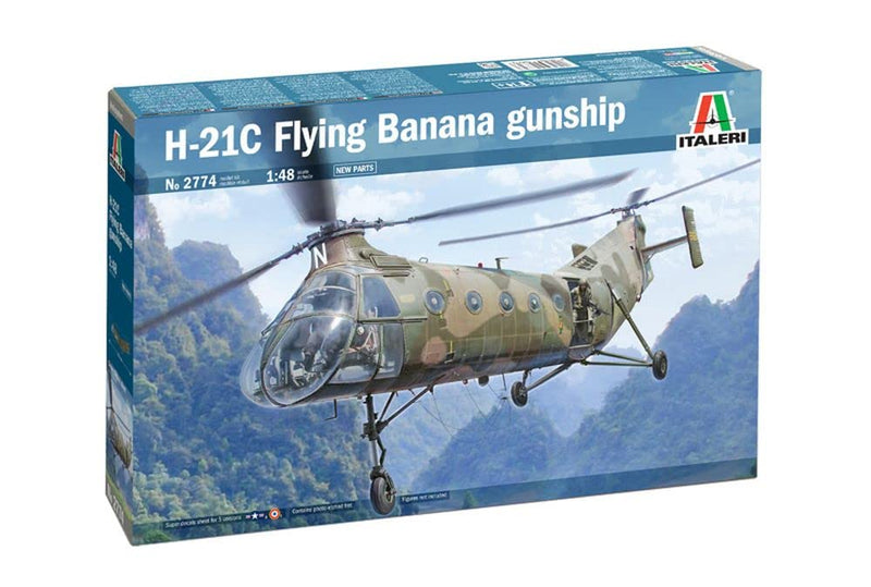 Italeri 2774S 1:48 H-21C Flying Banana Gunship, Faithful Replica, Model Making, Crafts, Hobbies, Gluing, Plastic kit, Assembly