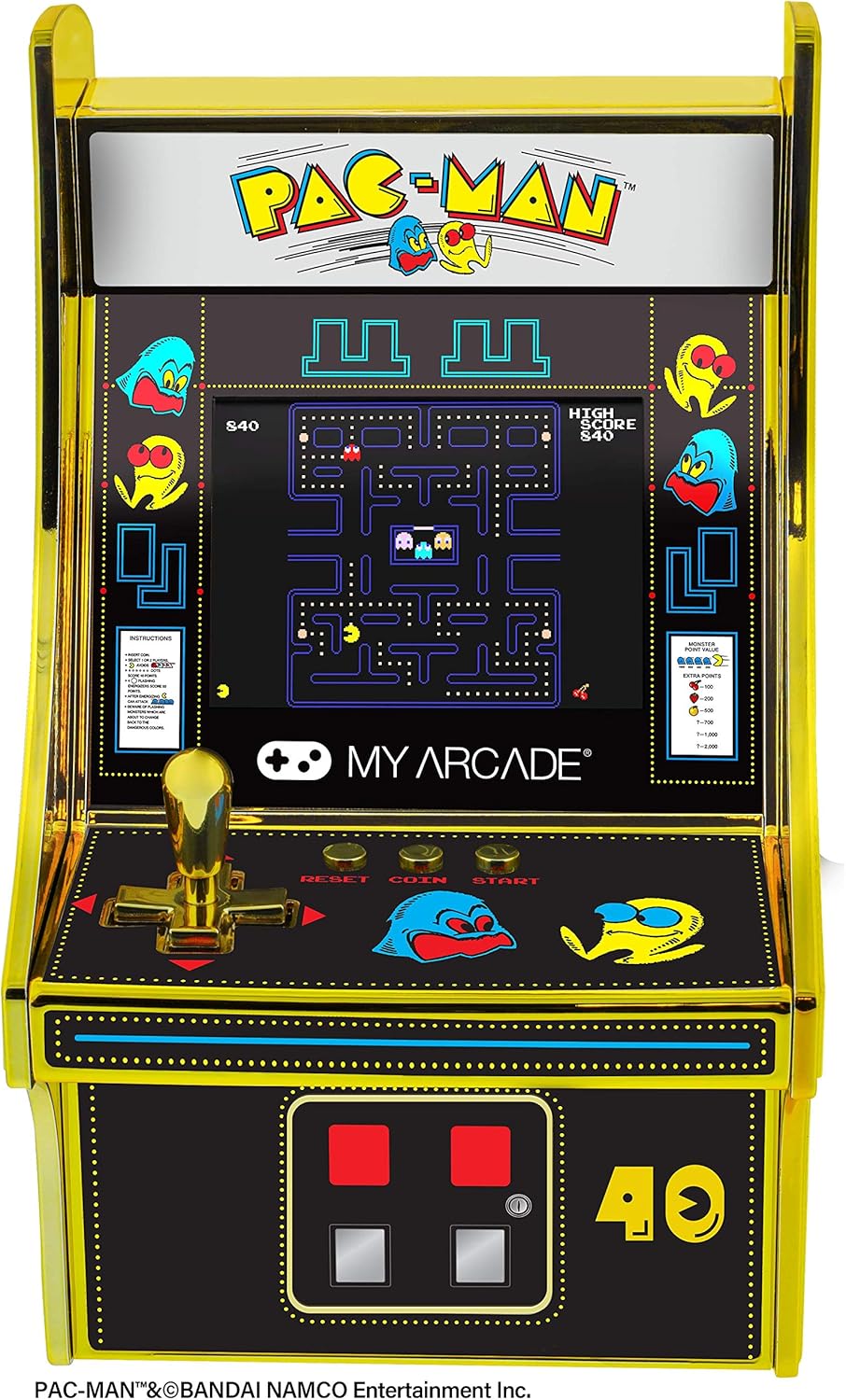 6.75" COLLECTIBLE RETRO PAC-MAN 40TH ANNIVERSARY MICRO PLAYER (PREMIUM EDITION