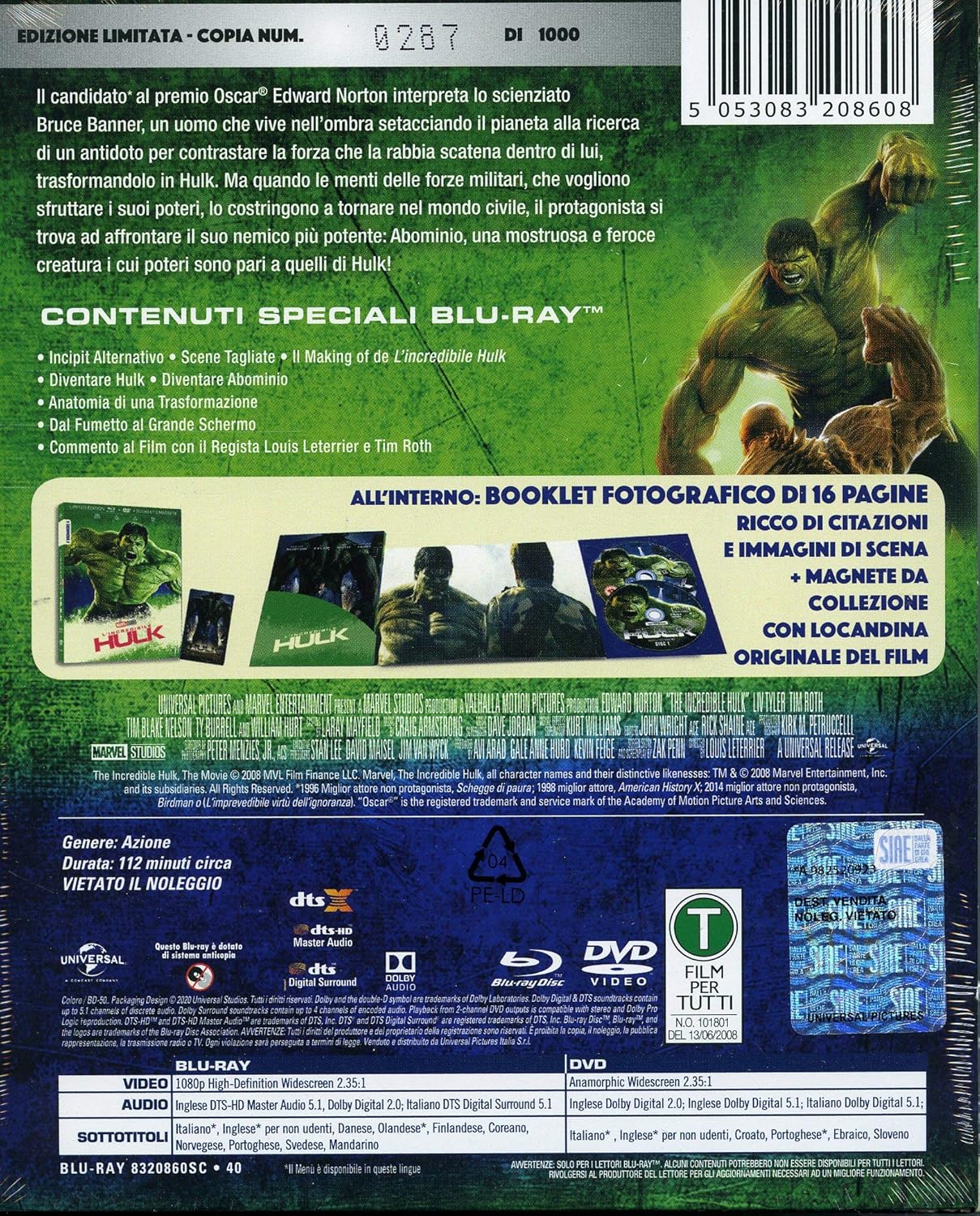 Incredibile Hulk (L') (Blu-Ray+Dvd)