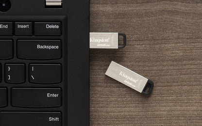 Kingston DataTraveler Kyson USB 3.2 Gen 1 Flash Drive 128GB - Stylish Capless Metal Case