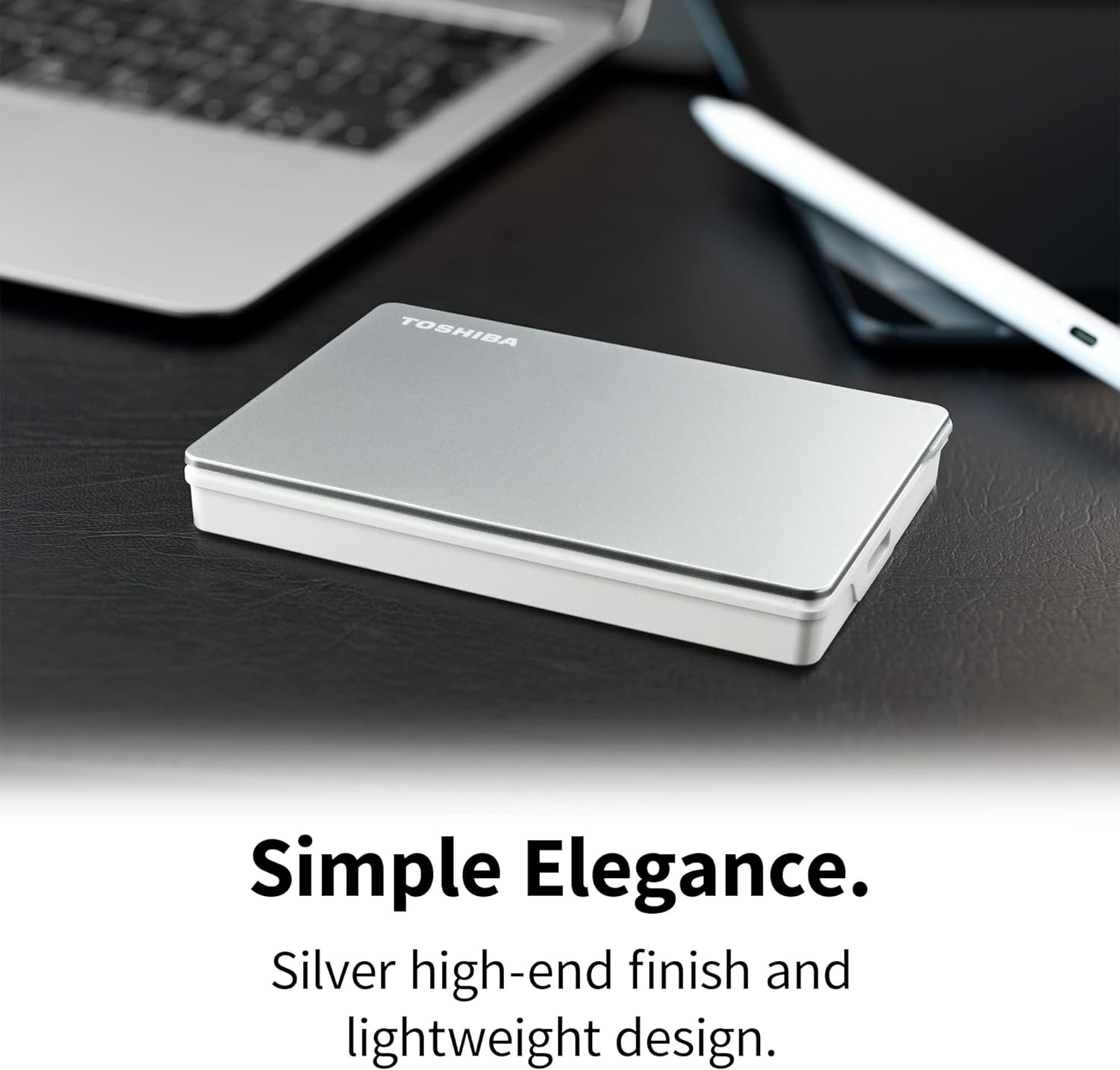 Toshiba 2TB Canvio Flex Portable External Hard Drive for Mac, Windows PC and Tablet use, compatible with most USB-C and USB-A devices, Silver (HDTX120ESCAA) Canvio Flex 2TB