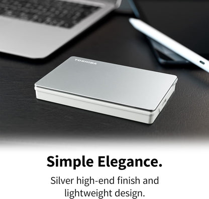 Toshiba 2TB Canvio Flex Portable External Hard Drive for Mac, Windows PC and Tablet use, compatible with most USB-C and USB-A devices, Silver (HDTX120ESCAA) Canvio Flex 2TB