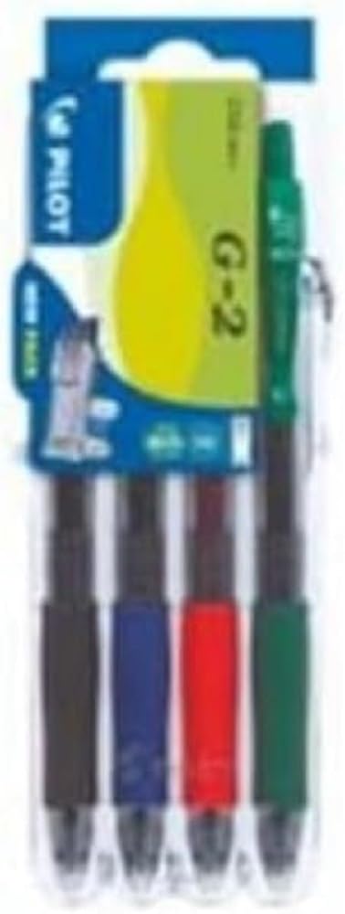 Pilot G207 Retractable Gel Rollerball 0.7mm Set to Go Pack of 4- Black/Blue/Red/Green, 2605S4E