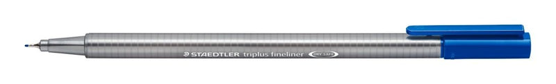 STAEDTLER 334-3 Triplus Fineliner Superfine Pen, 0.3mm Line Width - Blue (Box of 10