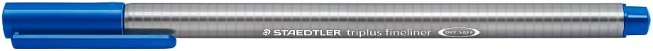 STAEDTLER 334-3 Triplus Fineliner Superfine Pen, 0.3mm Line Width - Blue (Box of 10