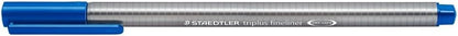 STAEDTLER 334-3 Triplus Fineliner Superfine Pen, 0.3mm Line Width - Blue (Box of 10