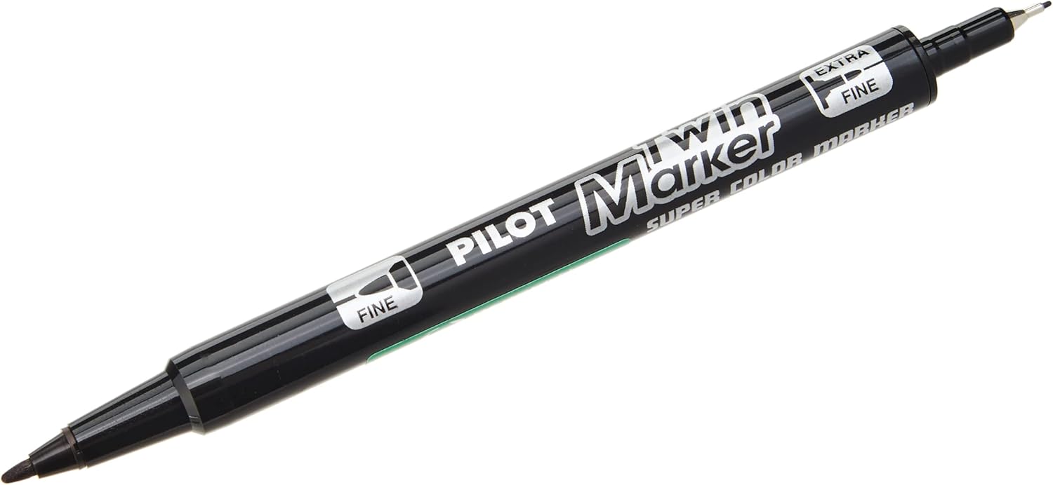 Pilot Begreen Reciclado Twin Tip Marcador permanente 0,8/2,0 mm Sugerencia - Negro, Caja de 10
