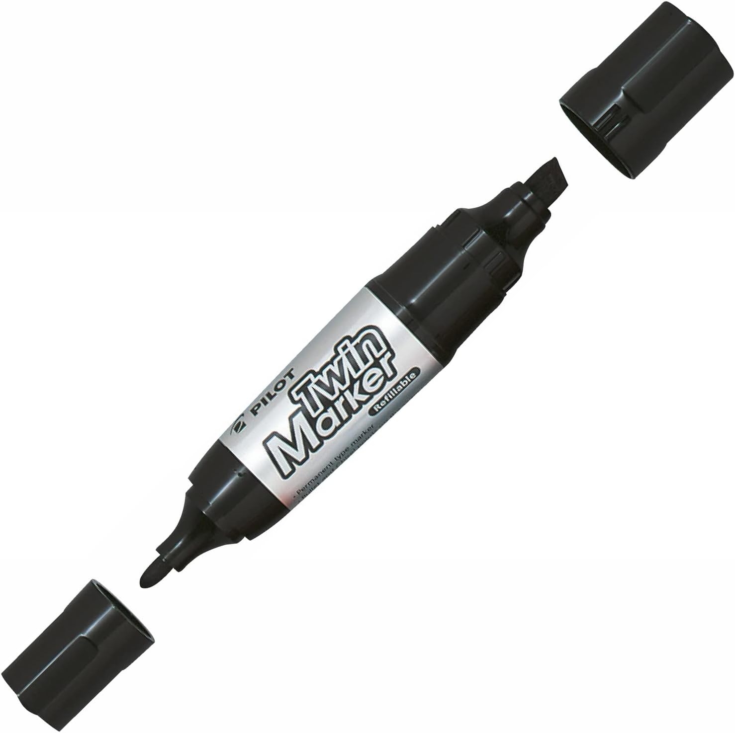 Pilot Begreen Twin Permanent Marker Jumbo, Black, Pack of 10