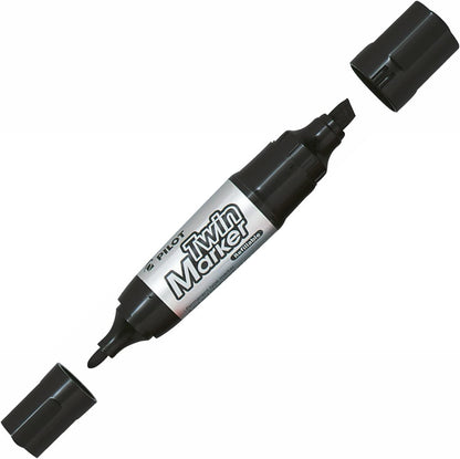 Pilot Begreen Twin Permanent Marker Jumbo, Black, Pack of 10