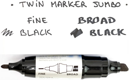 Pilot Begreen Twin Permanent Marker Jumbo, Black, Pack of 10