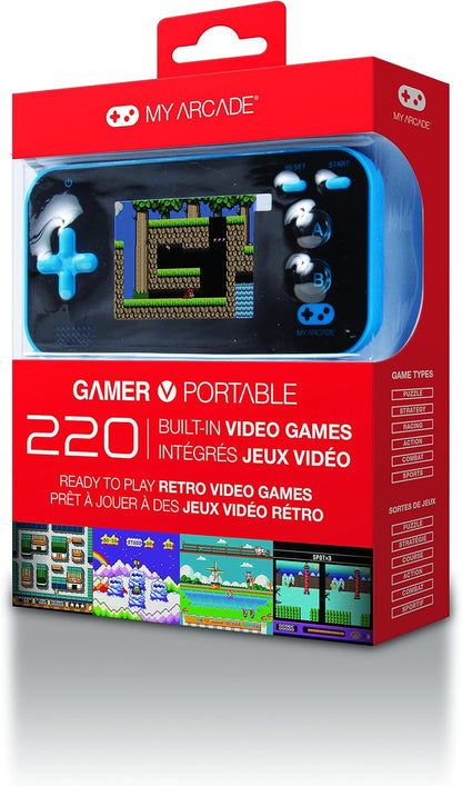 My Arcade DGUN-2888 Gamer V draagbare 8-bits machine bevat 200 ingebouwde games, blauw