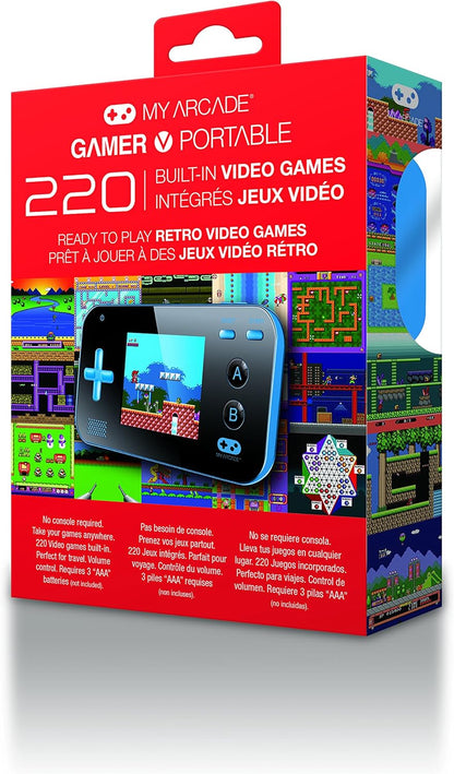 My Arcade DGUN-2888 Gamer V draagbare 8-bits machine bevat 200 ingebouwde games, blauw