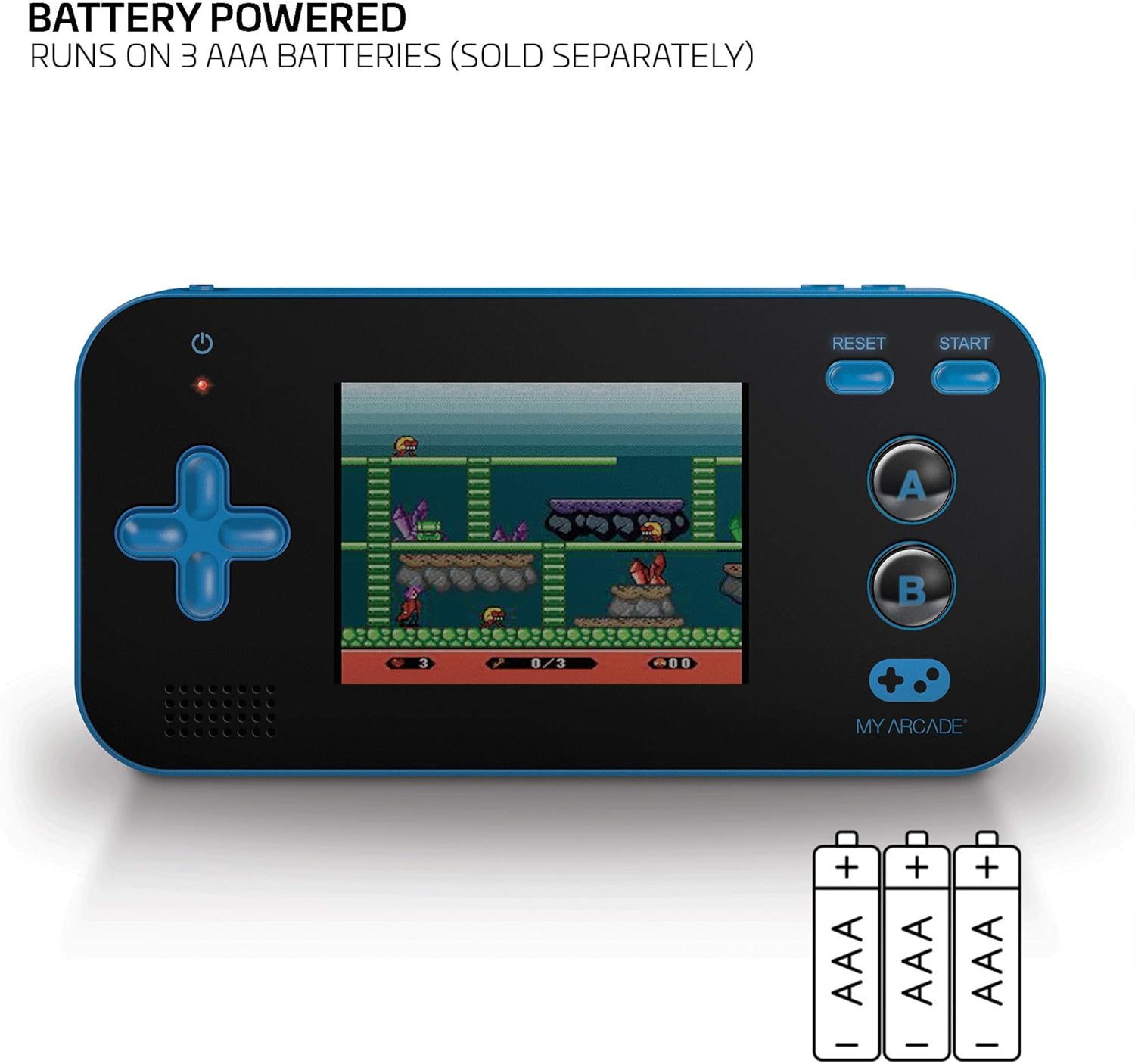My Arcade DGUN-2888 Gamer V draagbare 8-bits machine bevat 200 ingebouwde games, blauw