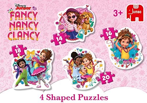 Jumbo 19761 Disney Fancy Nancy-4 in 1 Shaped Puzzles