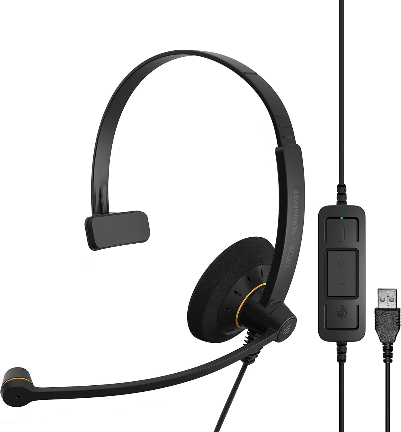 EPOS I SENNHEISER IMPACT SC 30 USB ML - Headset - on-ear - wired - USB - black with orange colour highlights