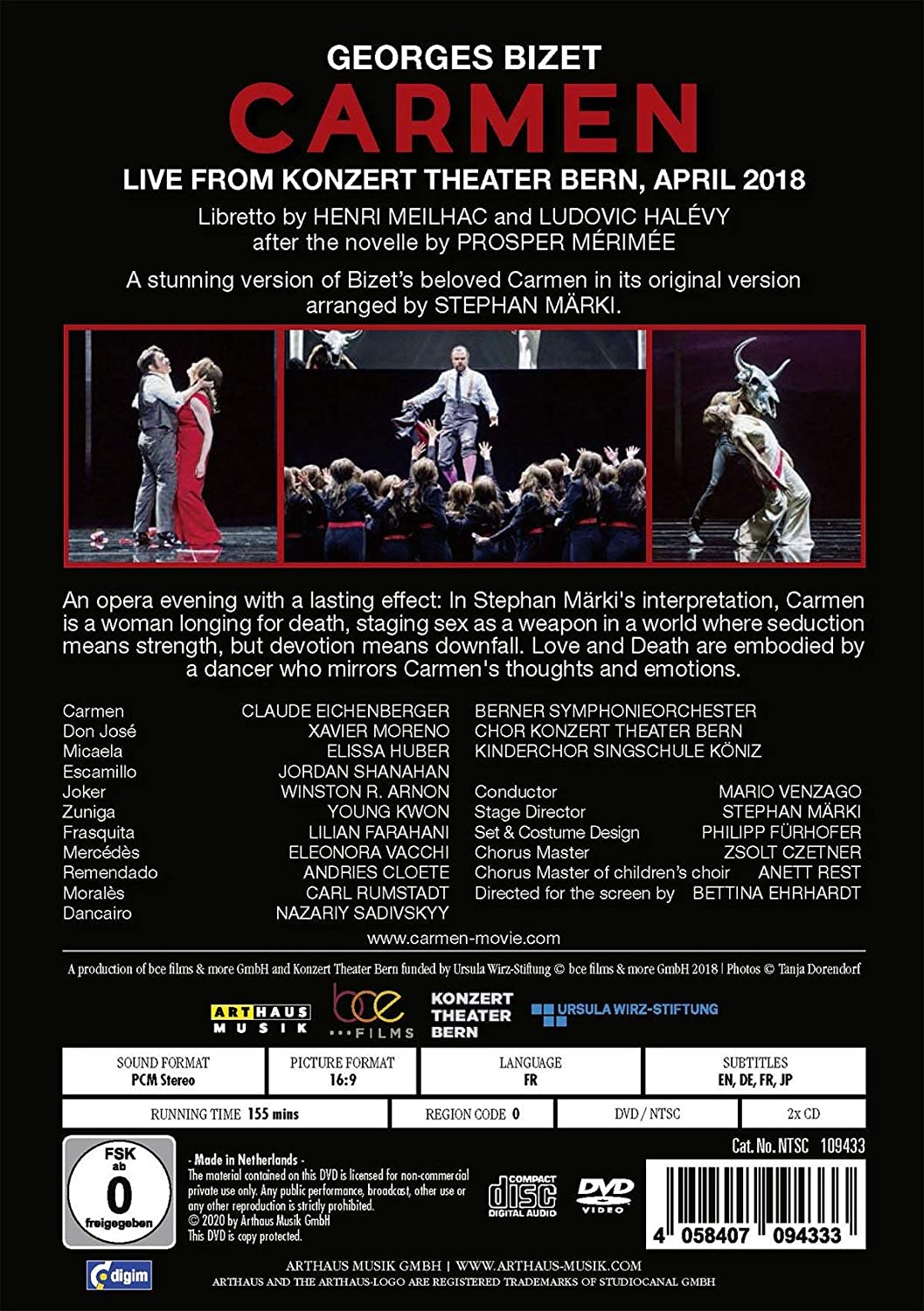 Bizet: Carmen - Claude Eichenberger; Xavier Moreno; Berner Symphonie orchester; Mario Venzago (Region