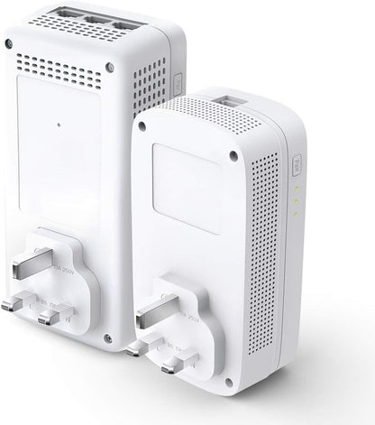 TP-Link AV1300 Gigabit Passthrough Powerline ac Wi-Fi Kit,up to 1200 Mbps WiFi speed,Wi-Fi Extender,Extra Power Socket,Works with OneMesh,No Configuration Required,UK Plug (TL-WPA8631P KIT),White