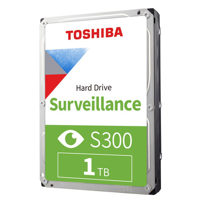 Toshiba 1TB S300 Surveillance HDD - 3.5' SATA Internal Hard Drive Supports up to 64 HD cameras at a 180TB/Year workload (HDWT720UZSVA