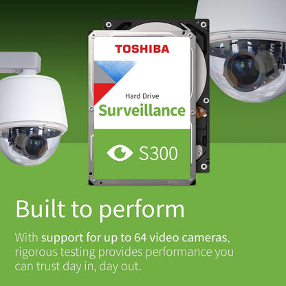 Toshiba 1TB S300 Surveillance HDD - 3.5' SATA Internal Hard Drive Supports up to 64 HD cameras at a 180TB/Year workload (HDWT720UZSVA