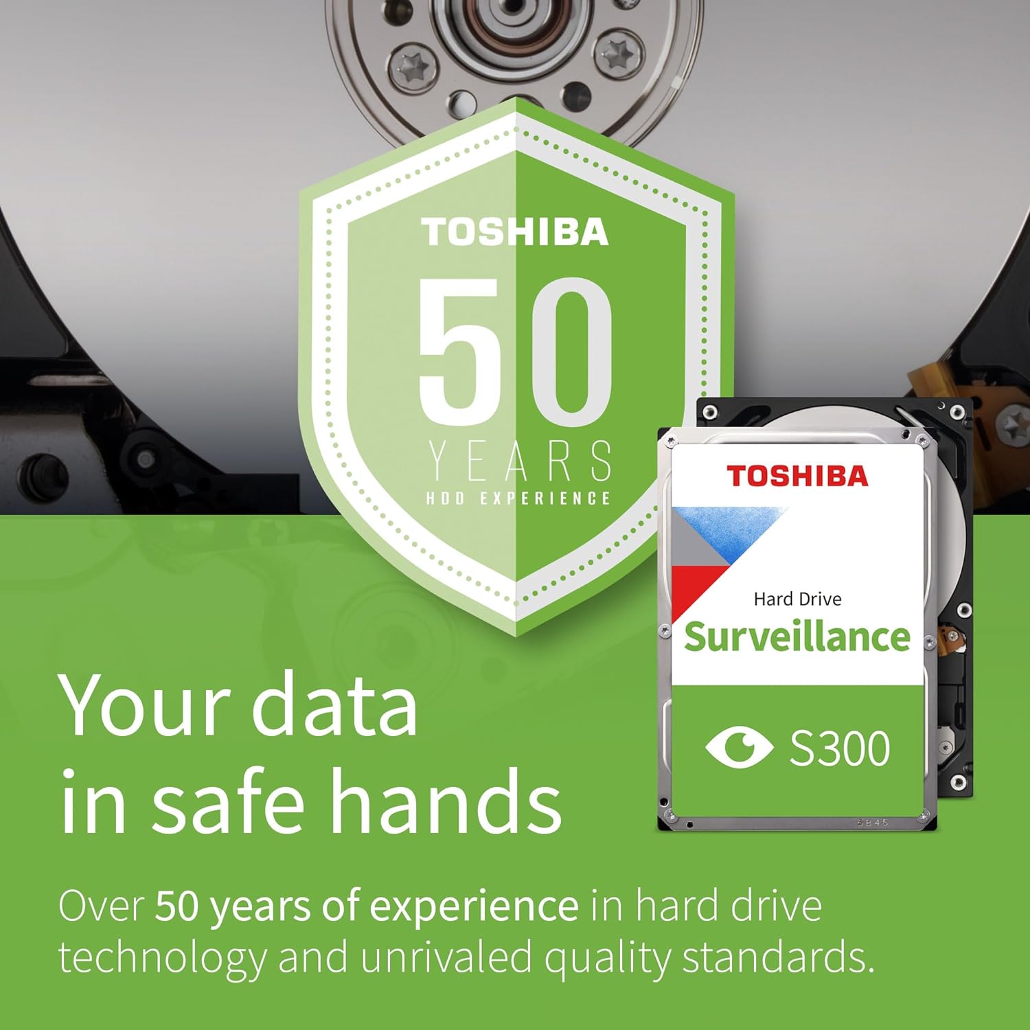 Toshiba 1TB S300 Surveillance HDD - 3.5' SATA Internal Hard Drive Supports up to 64 HD cameras at a 180TB/Year workload (HDWT720UZSVA
