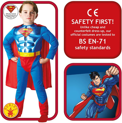 Rubie's Official DC Comics Superman Metallic Chest Costume, Childs Fancy Dress Super Hero