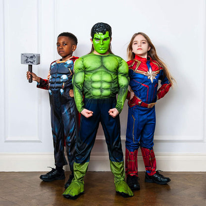Rubies Costume Thor Deluxe per bambino e bambina, Tuta stampata, maschera e martello dei foam, Licenza Ufficiale Marvel per Carnevale, Cumpleanno, Feste