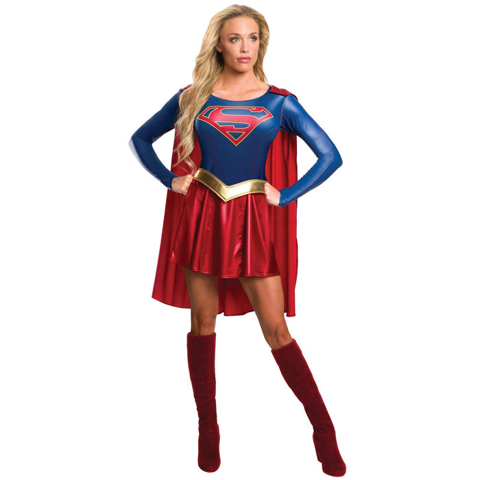 Rubie's Official Supergirl Ladies Fancy Dress, Blue/Red