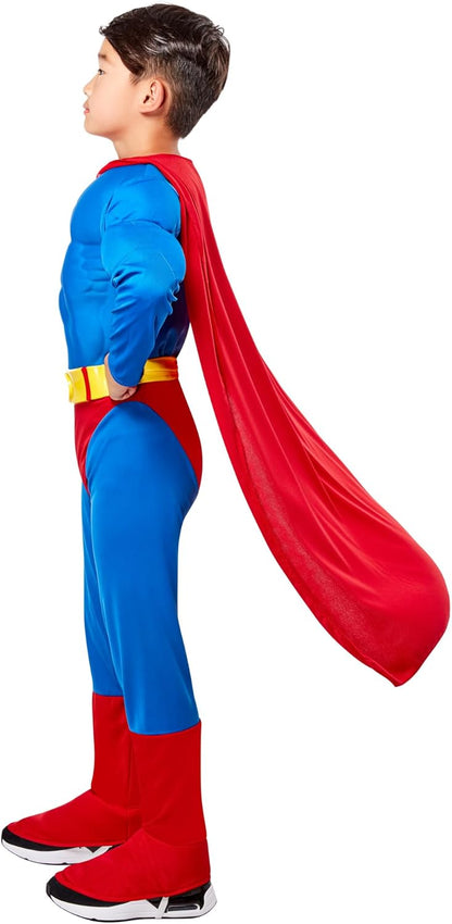 Rubie's Official DC Superman Muscle Chest Deluxe Boys Costume, Childs Fancy Dress Super Hero