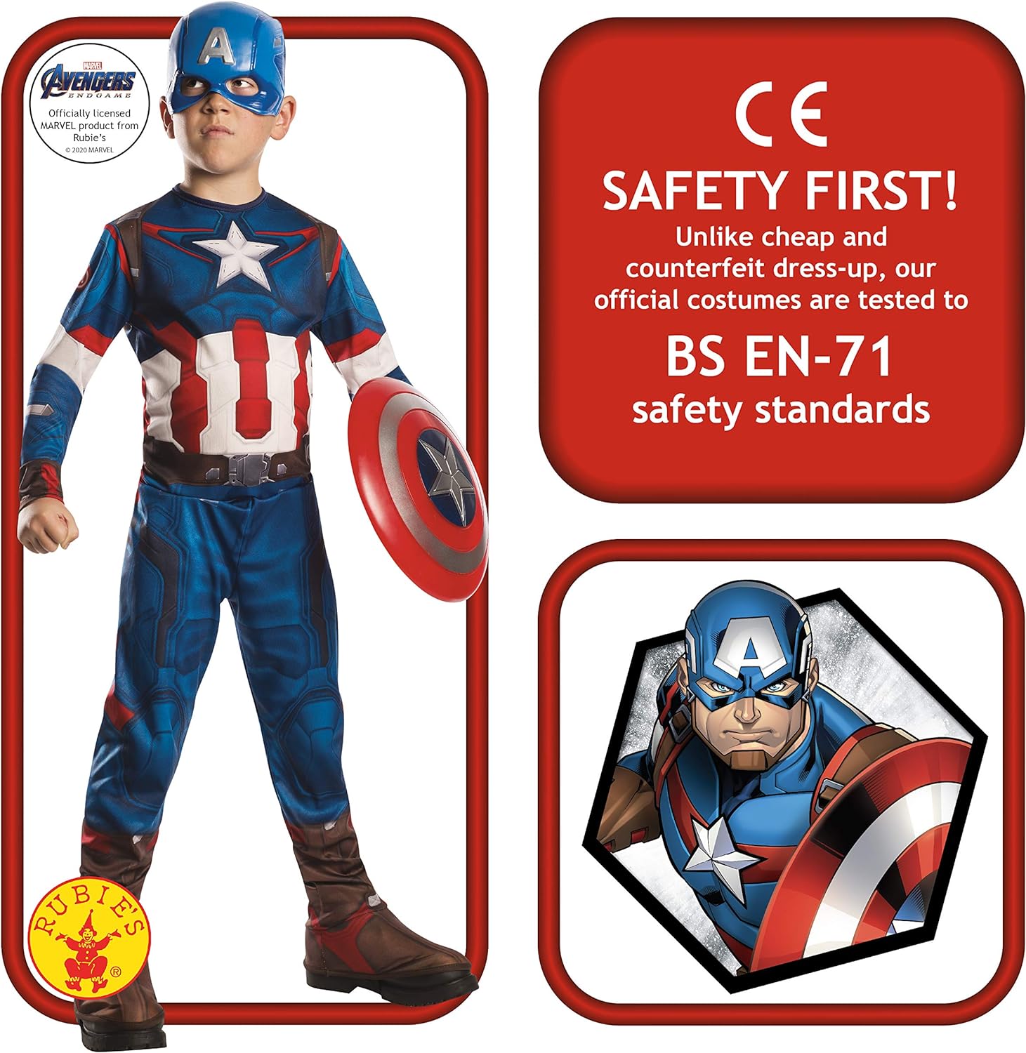 Rubie's Official Marvel Endgame Captain America Shield, 12-inch Child's Fancy Dress Accessory,12 x 12 x 2 inches