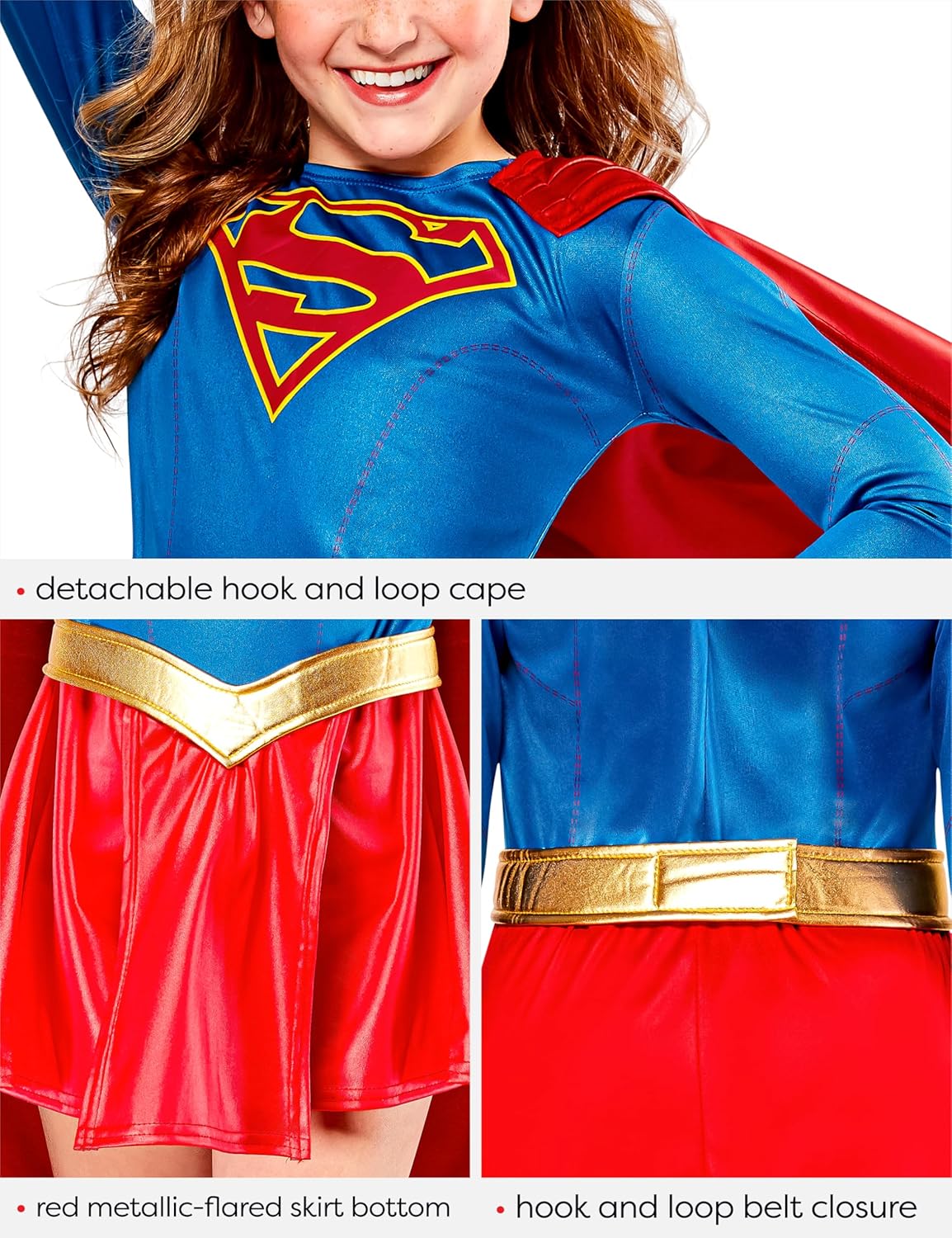Rubie's Official Supergirl TV Series Deluxe Child Costume, Kids Superhero Fancy Dress