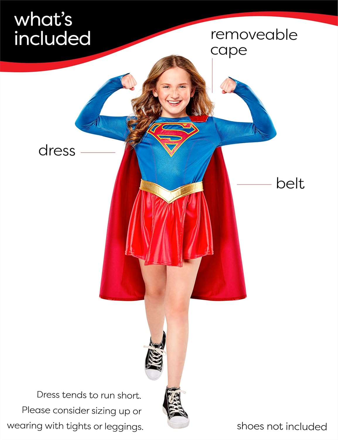 Rubie's Official Supergirl TV Series Deluxe Child Costume, Kids Superhero Fancy Dress