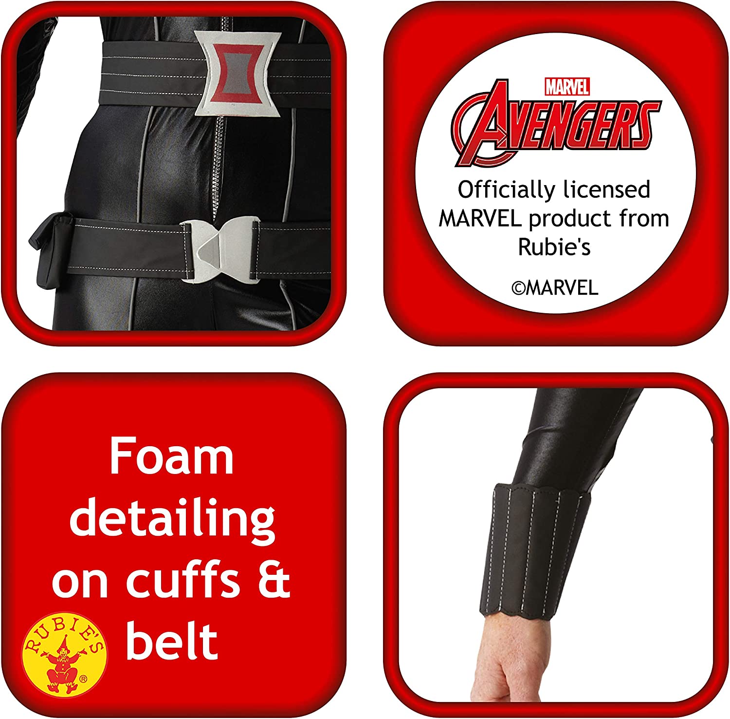 Rubies 888720M Disfraz Oficial de Marvel, Viuda Negra, Multicolor, Talla M